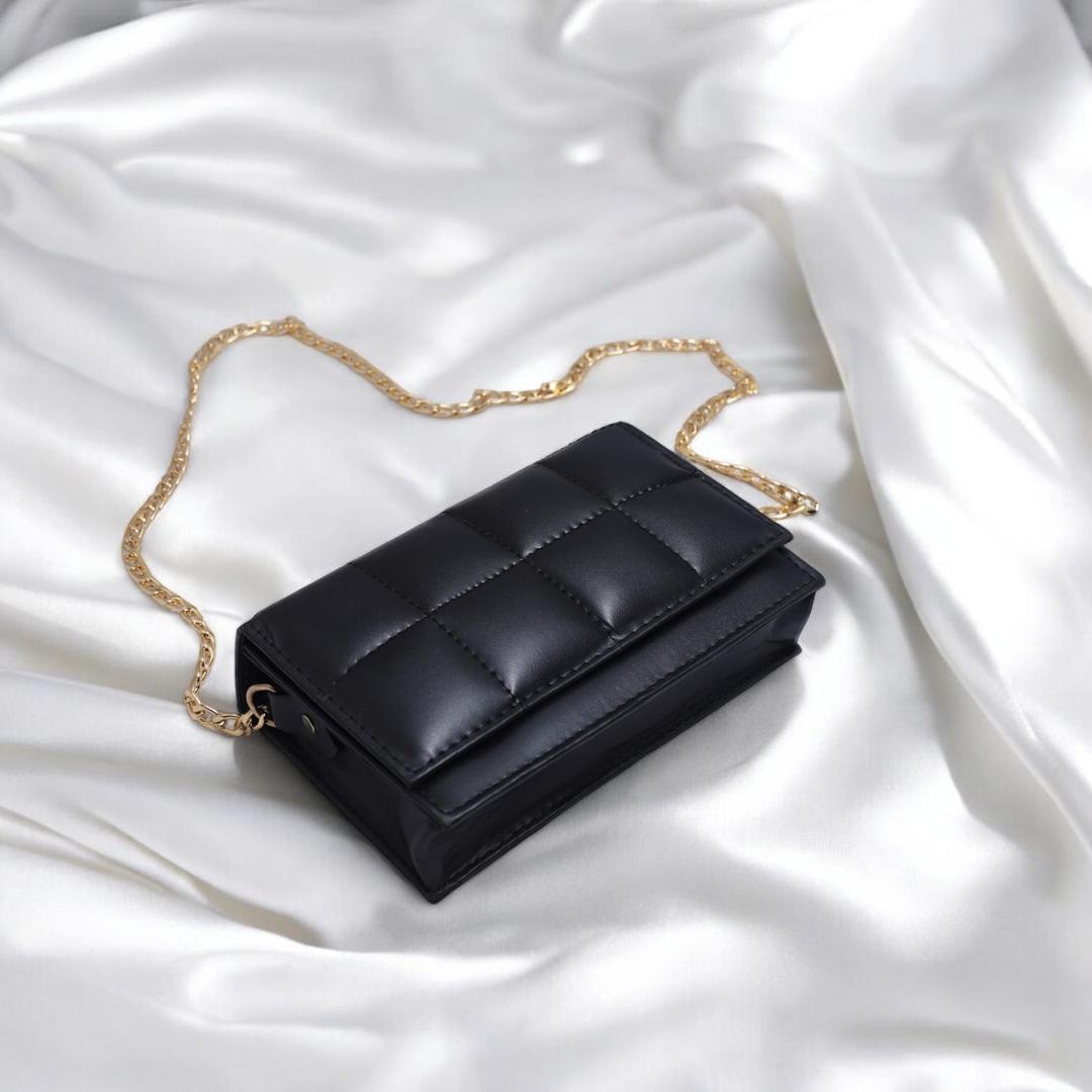 Girl's Stylish Black Crossbody Bag - 1 Pc