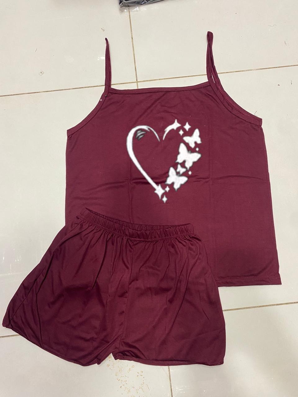 comfatable Cotton Jersey Camisole Set - Stylish Printed Design (2 Pcs