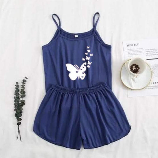 comfatable Cotton Jersey Camisole Set - Stylish Printed Design (2 Pcs