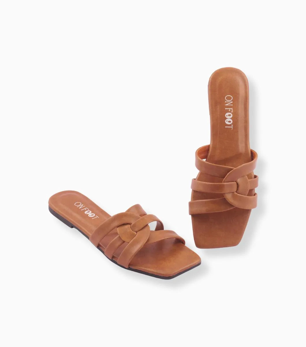 loom step slipper in mustard