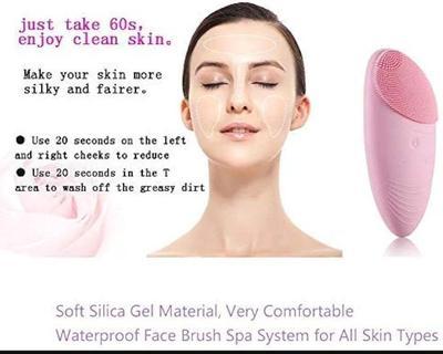 Rechargeable Waterproof Facial Cleansing Massager Brush - 1 Pc Easy-Clean Silicone Tool