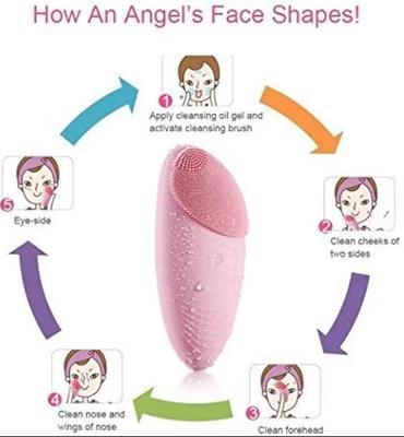 Rechargeable Waterproof Facial Cleansing Massager Brush - 1 Pc Easy-Clean Silicone Tool
