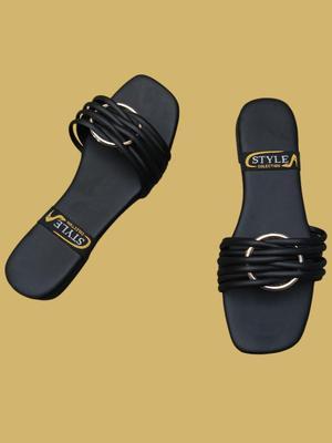 Stylish Women's Casual Flats - 1 Pair of PU Fabric and PVC